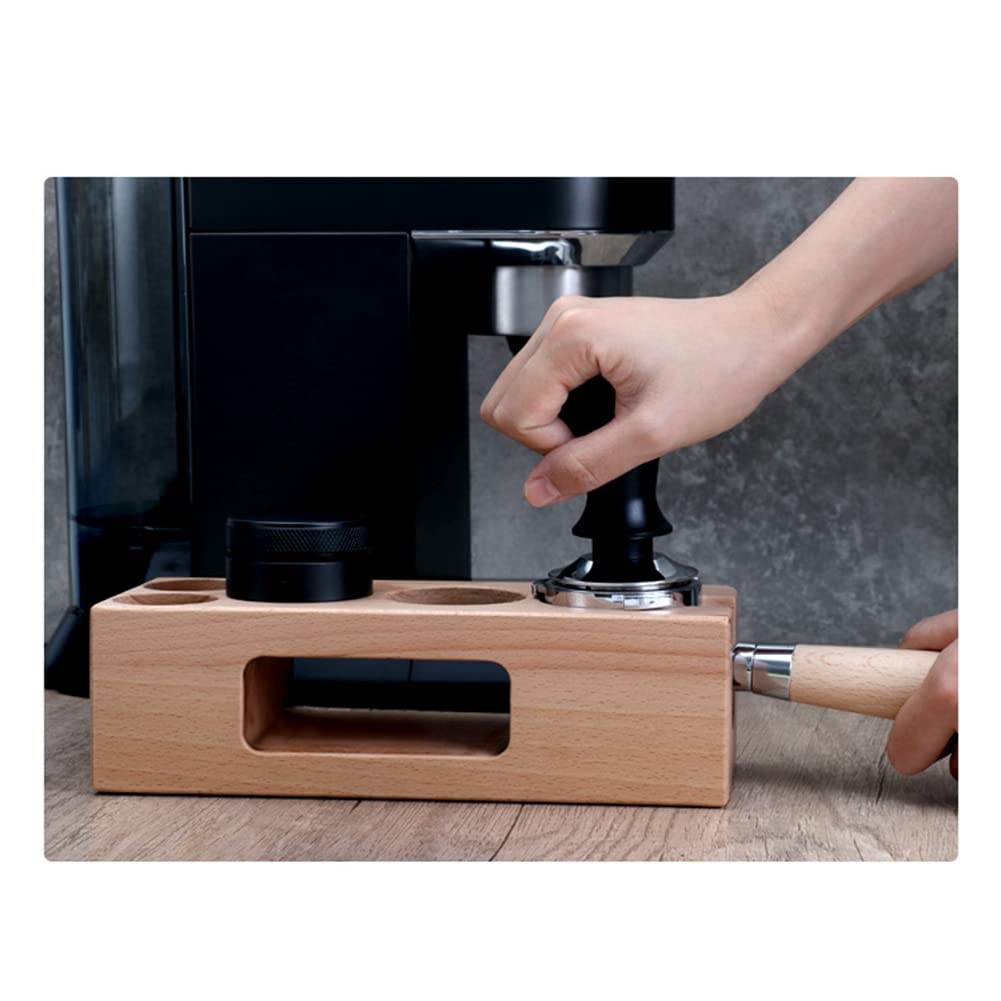 y-luck y- Portamanomissione caffè da 58 Mm Base di Supporto per Riempimento in Legno Tappetino per Pressa per caffè Espresso Stand Filtro