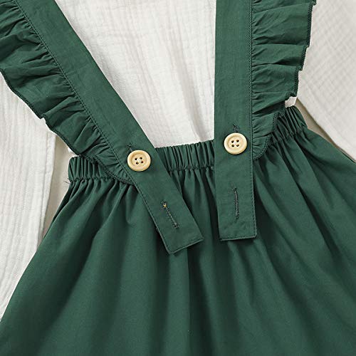 1-6 jaar baby meisjes mode kleding set meisjes katoenen jarretel jurk set, Groen, 2-3 jaar - Image 6