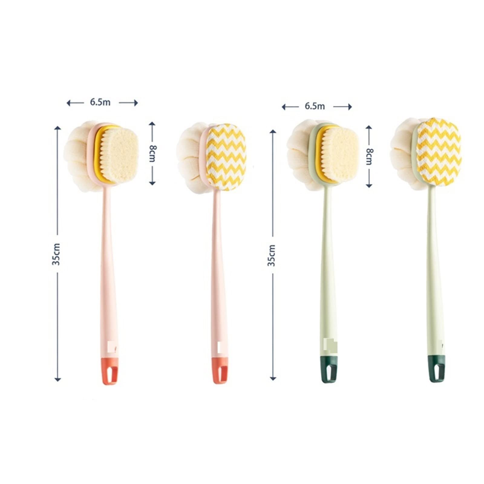Szczotka do kąpieli pod prysznicem, Long Handle Bath Brush Multicolor Back Scrubber Shower Sponge(Pink)