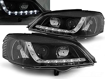 Headlights Compatible with Opel Astra G 1997 1998 1999 2000 2001 2002 2003 2004 RS-1442 Driver And Passenger Side Complete Set Headlight Front Lights Car Lamps Headlamp Headlamps Daylight Black