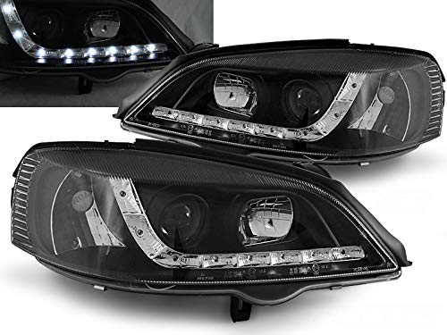 Headlights Compatible with Opel Astra G 1997 1998 1999 2000 2001 2002 2003 2004 RS-1442 Driver And Passenger Side Complete Set Headlight Front Lights Car Lamps Headlamp Headlamps Daylight Black
