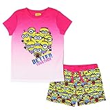 INTIMO Despicable Me Girls' Movie Minions Better Together Sleep Pajama Set Shorts (4/5) Multicolored