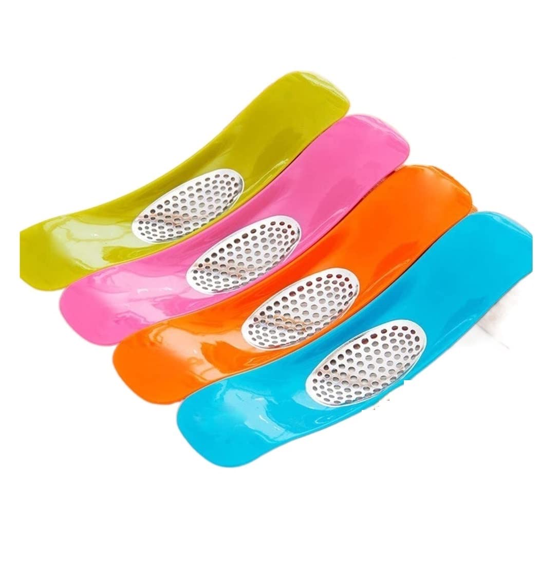 Knoblauch Helfer 4pcs Knoblauchstampfer, Edelstahl Knoblauchpresse Crusher Squeezer Stampfer Küchenfleischwolf Küchen Kochen
