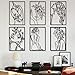 Cindeer 6 Pieces Black Metal Bedroom Wall Decor Minimalist Metal Wall Art Modern Abstract Woman Line Art Living Room Decor Aesthetic Female Bedroom Pictures Sculpture Line Drawing Hanging