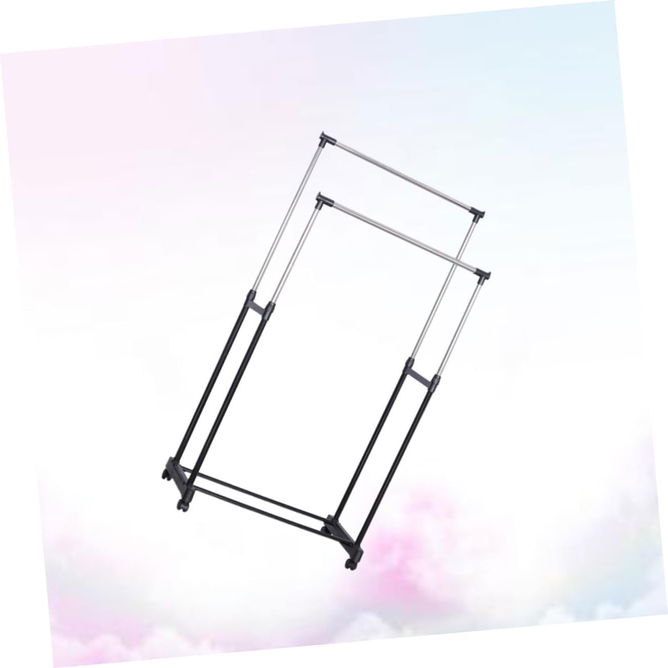 1Pc Foldable Laundry Drying Rack with Rollers Creative Standing Clothes Hanger for Indoor Outdoor Use for Clothes Towels Coats Space Saving Design