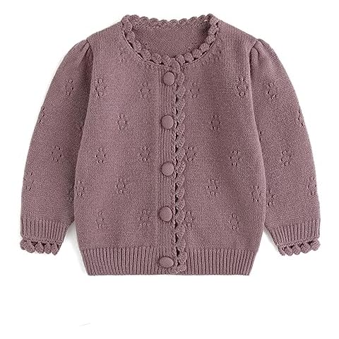 Simplee kids Baby Cardigan Cable Knit Toddler Cardigan Long Sleeve Fall Winter Open Front Knit Sweater Cover
