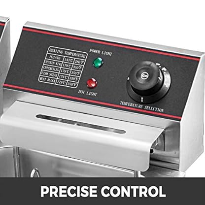 VEVOR wunicorn Fritteuse Commercial Elektro-Fritteuse Tief, Doppel-Kaltzonen-Fritteuse YB-82 Fritteuse Maschine Silbrig 5000W 220V für Schnellrestaurants Snackbars – Bild 4