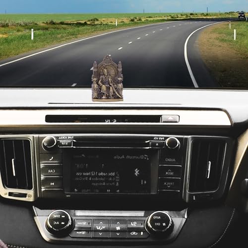 Image of anciently Chhatrapati Shivaji Maharaj Statue for Car Dashboard | Shivaji Maharaj Murti for Car Dashboard, Metal, 1 Piece (Brass Colour)