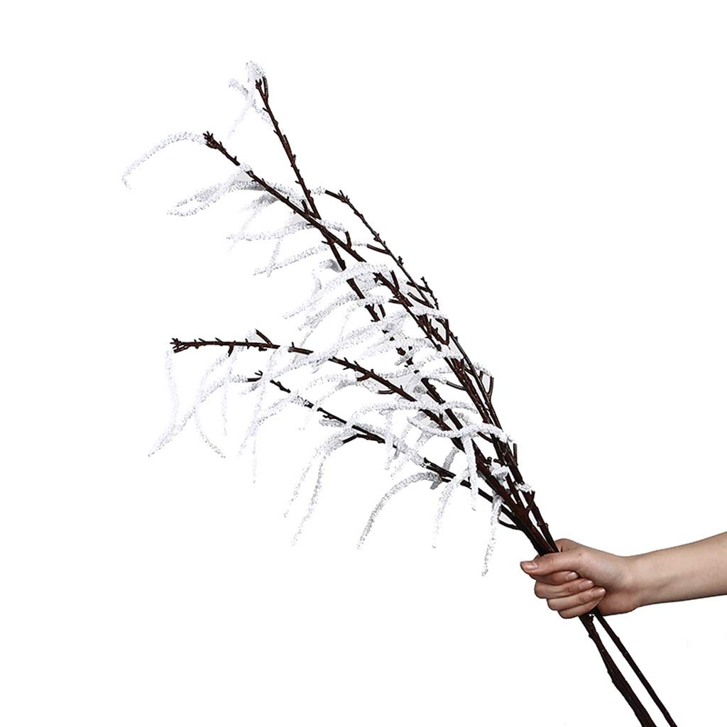 Fałszywy kwiat wiklinowy symulacja bukiet salon stołowy dekoracje fałszywe kwiaty podłogi zielone rośliny jasne luksusowe meble kwiatowy (Color : White, Size : Three)
