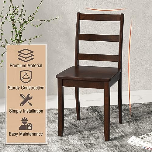 Giantex GT2*10848BN-JV Wood Dining Chairs Set Of 4 Walnut- Wooden Armless Kitchen Chairs thumb #6