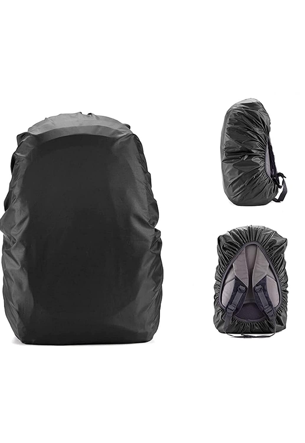 Waterproof 55L to 75L Rain Cover for Rucksack Backpack Bag, Suitable Bags Cover for Hiking, Camping & Trakking XL Bag, Two Side Adjustable Buckle and Elastic Protect from Rain and dust, Black