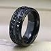 LOVERSRING Couple Ring Bridal Set His Hers Black Gold Plated CZ Stainless Steel Wedding Ring Band Set