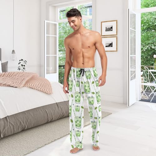 vvfelixl Mens Pajama Pants Pearl Matcha Drink Men's Pajama Bottoms Sleep Lounge Pj Pants for Men Drawstring Pockets S-XXL 6