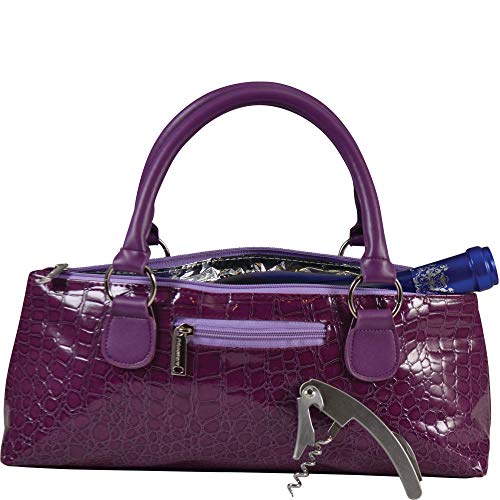 Image of Primeware Wine Clutch Bag (Thermal Insulated) Trendy Women's Carry Tote | Holds Red & White 750mL Bottles | Trendy Fashion | Incl. Portable Waiter-Style Corkscrew