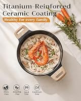 FDN Titanium Ceramic Cooking Pot with Lid, Pfos & Pfoa Free Nonstick Stock Pot, Large Soup Pot, Big Pots for Cooking, Multipurpose Cookware, Ollas Antiadherentes Para Cocinar, Cacerolas, Blue — image 3