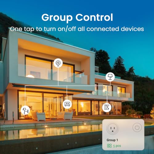Image of GHome Smart Mini Smart Plug, WiFi Plug Outlet Timer Smart Socket Works with Alexa and Google Home, APP Control, No Hub Required, ETL FCC Listed, 2.4GHz WiFi Only