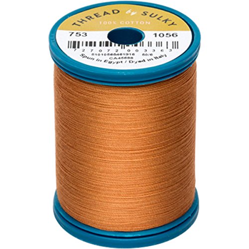 Hilo Sulky Cotton & Steel 50wt, 660 yardas, tono marrón claro medio