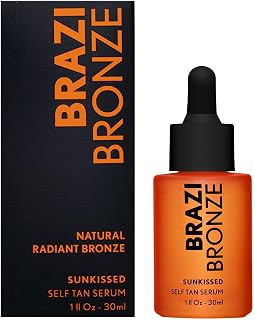 Brazi Bronze Face Self Tanner Drops, All-Natural Brazilian Tanning Drops with Aloe Vera, Vitamin E, Hyaluronic Acid, DHA (Fragrance Free)