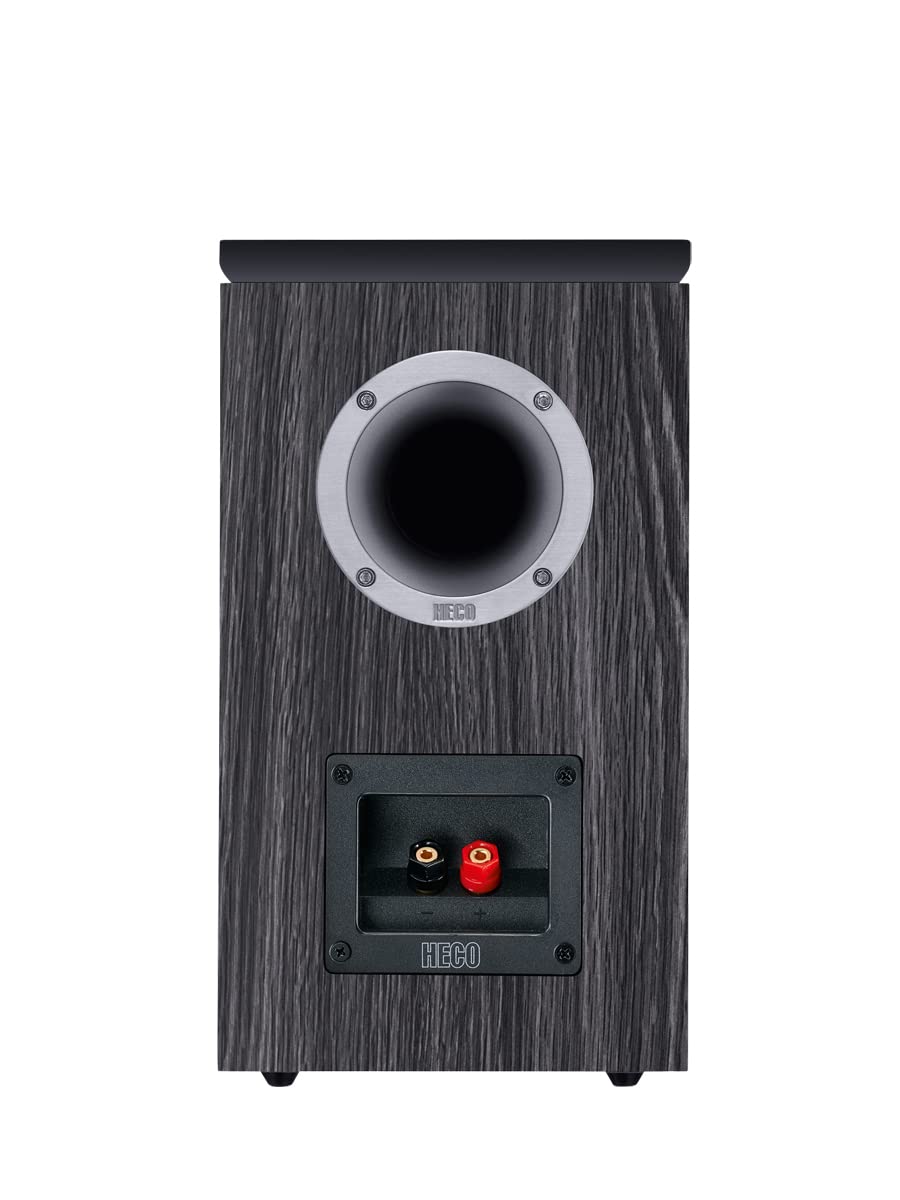 Heco Aurora 200, kompakter und dynamischer Regallautsprecher, Farbe:Schwarz