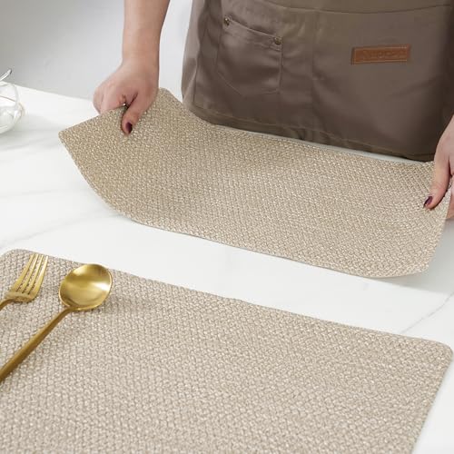POLYTE Indoor/Outdoor Washable Woven Vinyl Table Dining Placemats, Set of 4 - Image 6