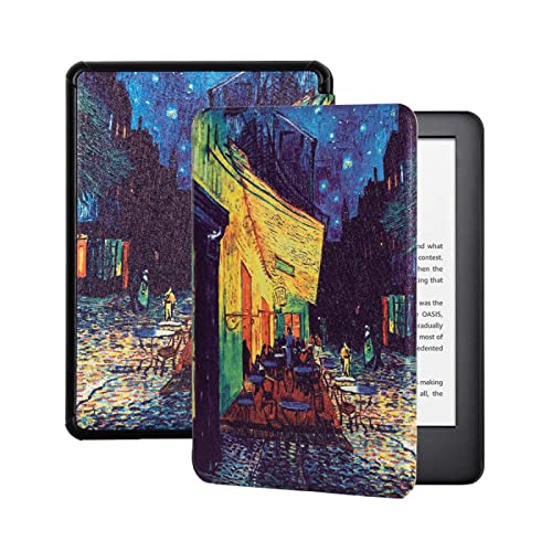 JINGMEIQQ Funda Kindle para El Nuevo Kindle 10Th J9G29R 6 Pulgadas 2019 Lanzado Magnetic Painted Coffee Shop Cover Protector De Pantalla De Cuero con Auto Sleep/Wake, Cafetería, para J9G29R Cover