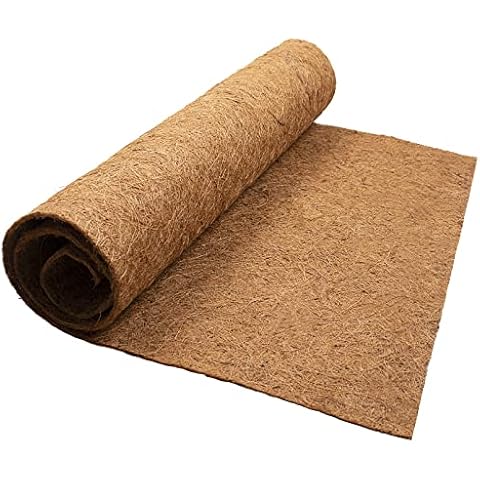 Fengaim 1m*0.6m/39.4" x 23.6" Coco Hanging Basket Liner Coconut Growing Mat Garden Plant Flowerpot Coconut Fibre Matting Liner Roll for Patio Containers Wall Troughs Reptile Carpet Lizard Cage Mat Cover