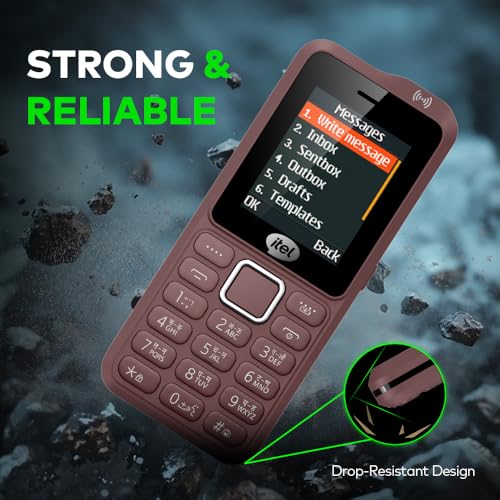 Image of Itel Kingsignal Keypad Mobile Phone | Stronger Signal |1500 mAh 33 Days Standby Super Battery | Type C Charger | KingVoice | Wireless FM with Recording | Auto Call Recording |Kevlar Texture|Purple Red