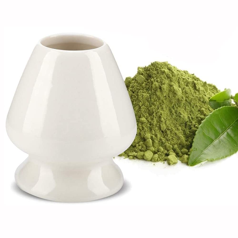 ANCLLO Matcha Whisk Stand Ceramic for Bamboo Matcha Chasen for Tea Set Accessories (White) - Image 4