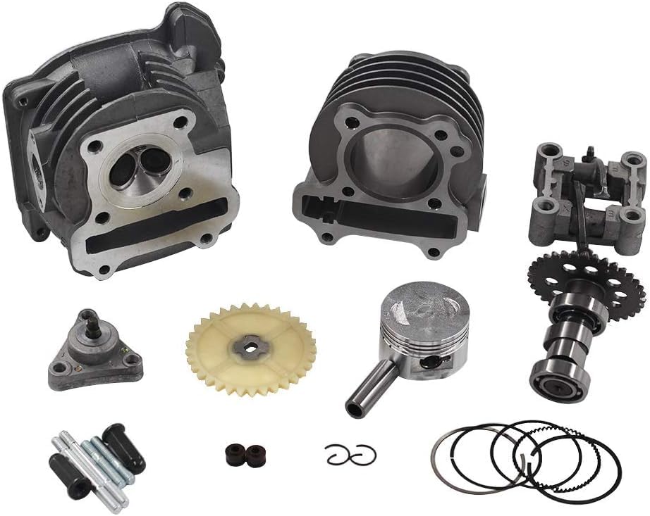 Trkimal 50mm Big Bore Completa Cilindro e Testata con Kit Pistone con Guarnizioni Sostituzione per 49CC 50CC 139QMB ciclomotore Scooter motore Racing CDI bobina di accensione Spark Plug