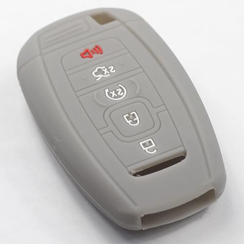 Miniatura 6 de 2 fundas de silicona de goma negra con 5 botones para llavero inteligente sin llave compatible con Lincoln Continental MKC MKX MKZ Nautilus Navigator
