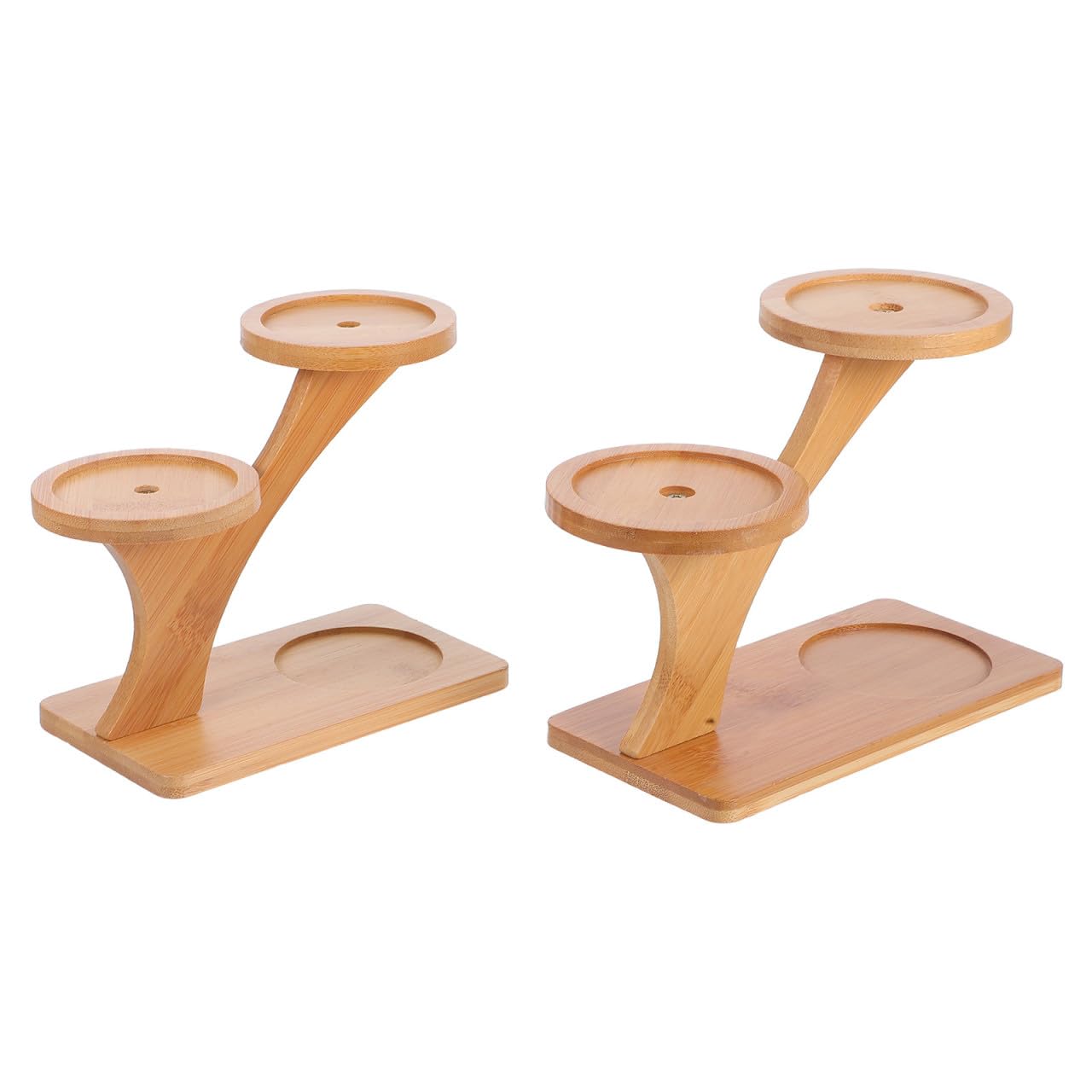 Support plantes bamboo angle 2 pièces porte-plantes à niveaux pour fleurs