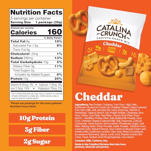 Image of Catalina Crunch Protein Snack Mix, Cheddar, 1.23 oz, 5 Count