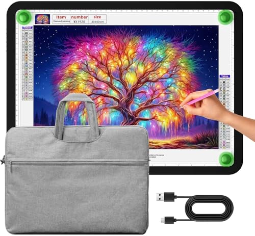 Boîte lumineuse super lumineuse 6000 Lux pour peinture diamant magnétique Zocelight A3