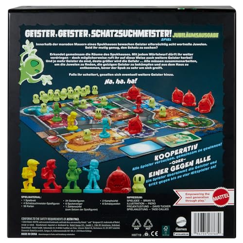 Mattel Games Geister, Geister, Schatzsuchmeister! Jubiläumsausgabe Brettspiel, kooperatives Familienspiel mit zwei Spielmöglichkeiten, für 2 bis 5 Spieler, Deutsche Sprache, HXT19 – Bild 3
