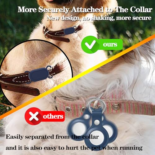 Image of Waterproof Dog Collar Holder Compatible with Samsung Galaxy SmartTag 2, Silicone GPS Tracker Hidden for Samsung Tag 2, Anti-Lost Dog Collar Case(Grey)
