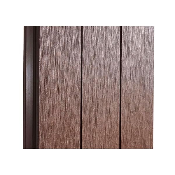 Mendler WPC-Sichtschutz Sarthe, Windschutz Zaun, WPC-Pfosten zum Einbetonieren - Basiselement, 195cm braun – Bild 6