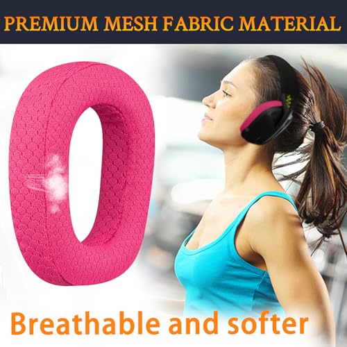 Image of SOULWIT Mesh Fabric Earpads Replacement for Logitech G435 Lightspeed Wireless Gaming Headphones, Ear Pad Cushions with High-Density Foam - Pink