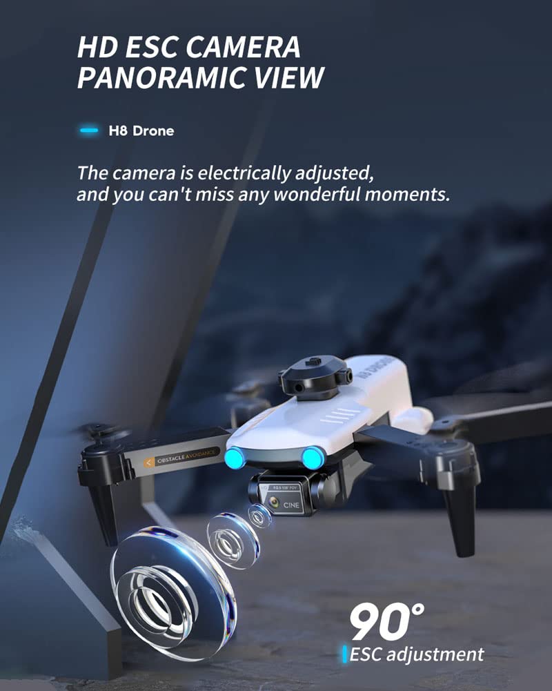 Drone pieghevole con fotocamera 4K per adulti, quadrirotori RC 5G FPV con ritorno automatico, motore brushless, ritorno automatico facile a casa, seguimi, 60 minuti di volo (Black)