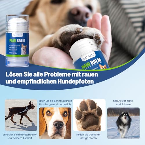 BALORIZ Reinigungsset für die Hundepfotenpflege für Hunde und Katzen, Schaum-Pfotenreiniger ohne Abspülen zum Heilen, Reparieren und Wiederherstellen trockener, rissiger Pfoten und Nasen