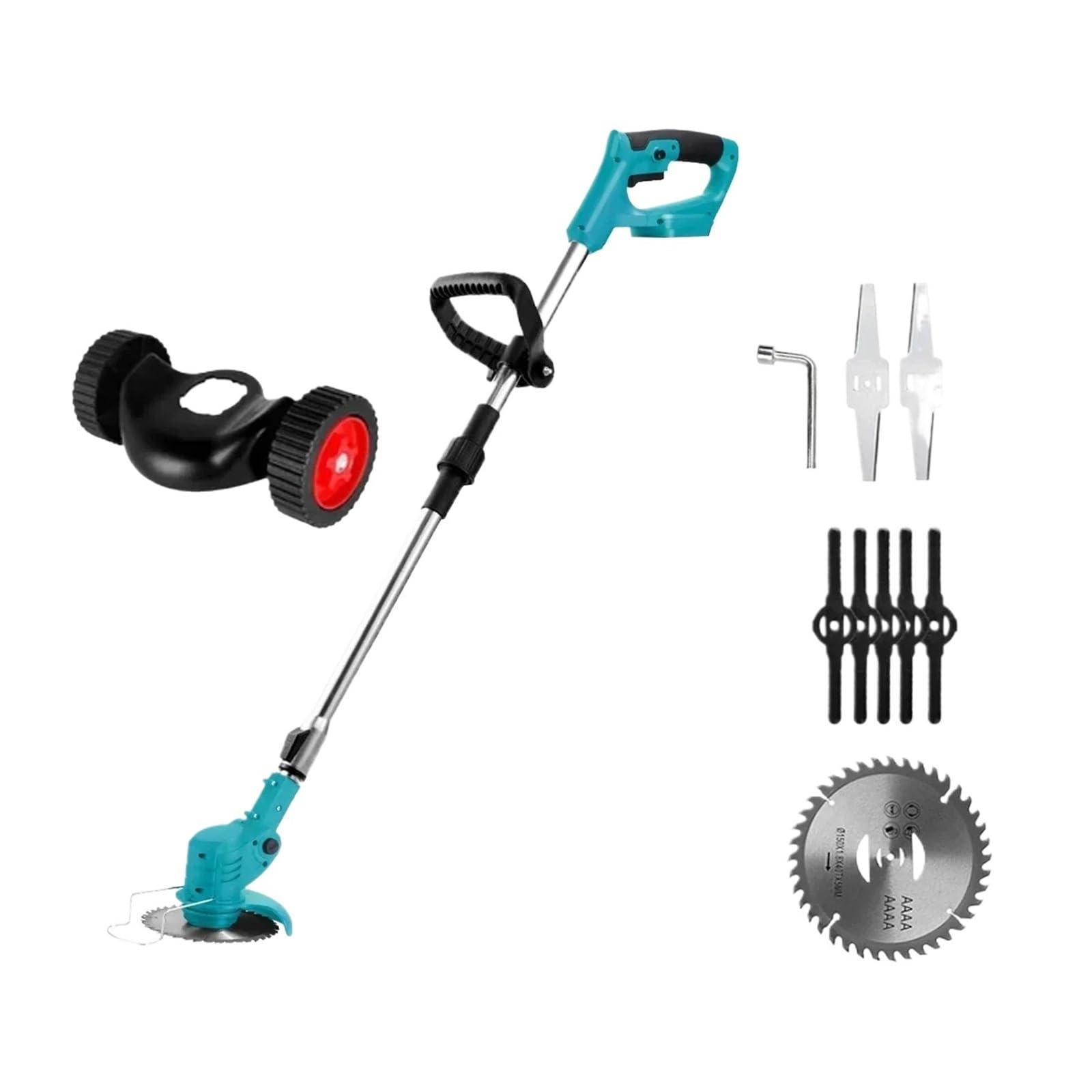 Cortadora De CéSped EléCtrica Cortadora De Césped Eléctrica De 1500 W Y 12 000 PRM, Cortadora De Césped Inalámbrica, Cortadora De Césped Plegable De Longitud Ajustable, Herramientas De Jardín Sin Bate