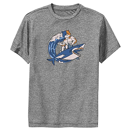 Fortnite Meowcles Shark Surf Boys Short Sleeve Tee Shirt