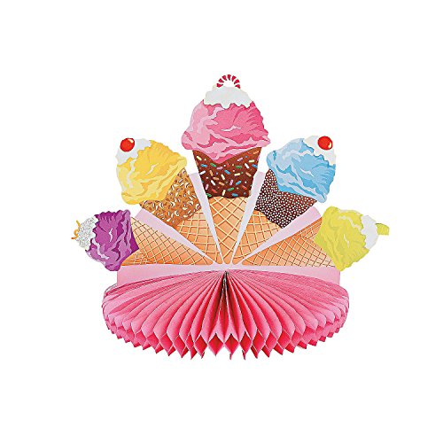 Fun Express - I Scream For Ice Cream Centerpiece for Birthday - Party Decor - General Decor - Centerpieces - Birthday - 1 Piece