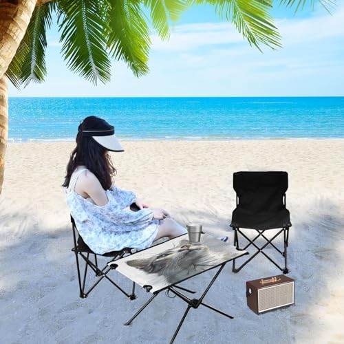 Mesa plegable para camping SDMKA con diseño de gato, portátil y fácil de transportar, ideal para playa y picnic miniatura 6
