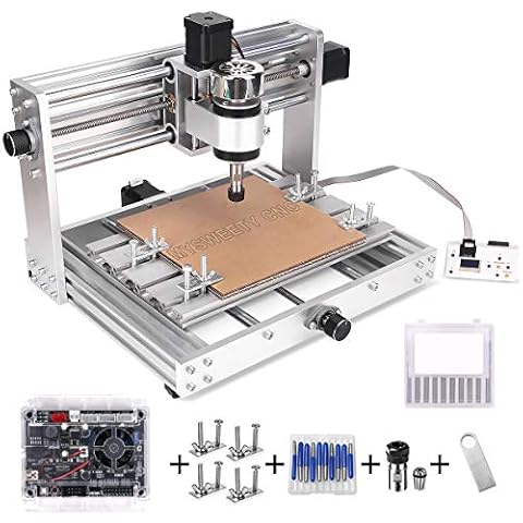 MYSWEETY CNC 3018Pro MAX Engraver with 200W Spindle, GRBL control DIY CNC machine, 3 Axis Pcb Milling Machine, Wood Router Engraver with Offline Controller, with ER11 and 5mm Extension Rod Cover