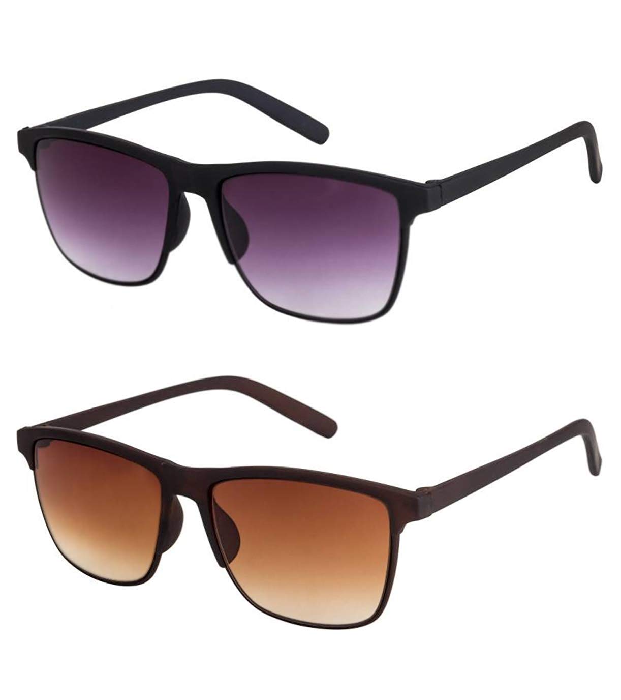 arzonai UV Protected Combo Jet Black & Brown Wayfarer sunglasses for Men & Women (Black/Brown Lenses) (Pack of 2)-picture-44