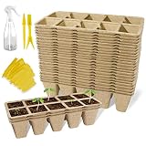 200 Cells Seedling Starter Tray Kit 20 Pack Peat Pots,Biodegradable Pots for Seedlings,Bonus 200 Pla
