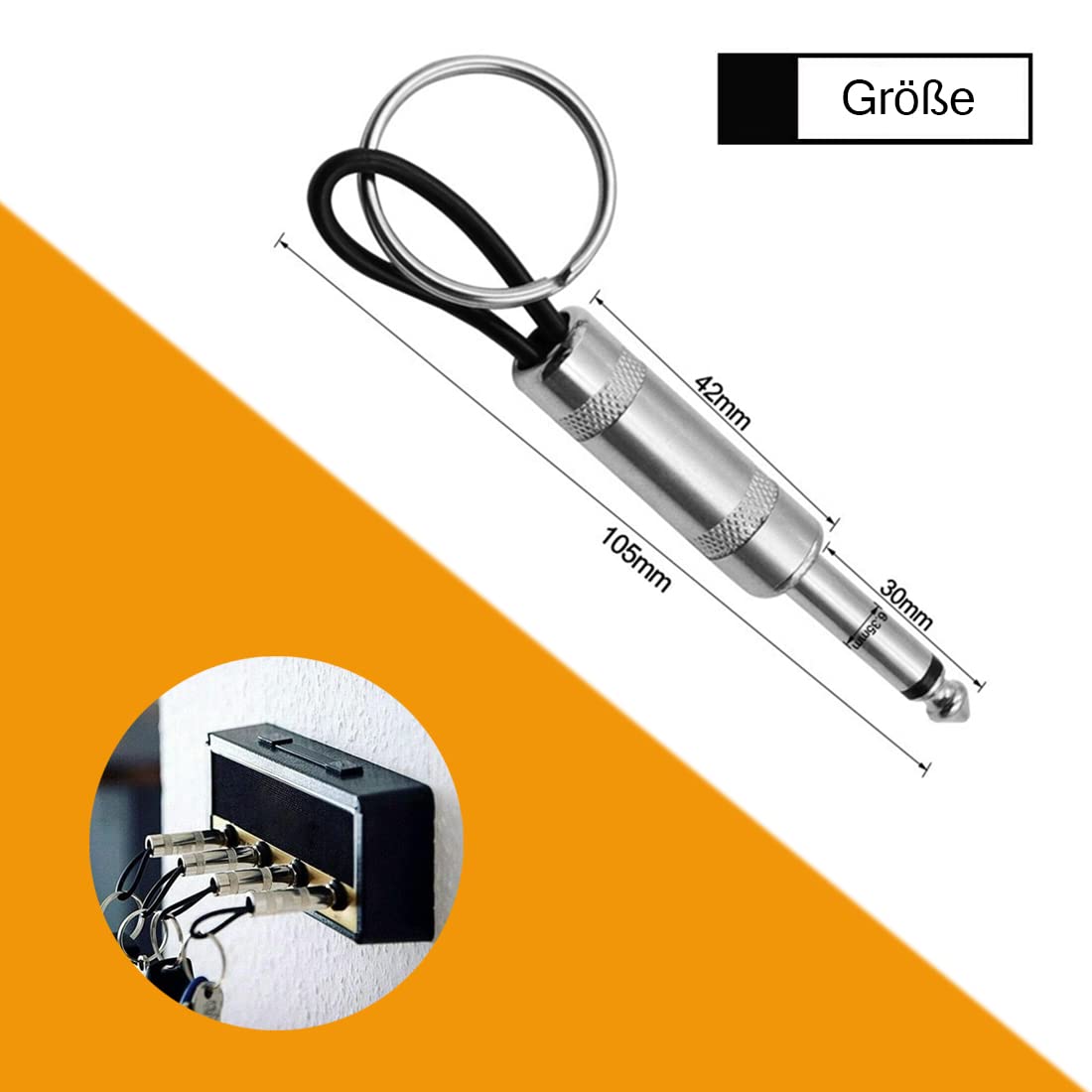 4 Portachiavi A Forma Di Spina Per Chitarra In Acciaio - Gancio Da Parete Per Appendiabiti - Foto 8