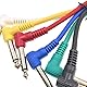 JZK 6 x Bunte Gitarren-Patchkabel mit 1/4 ”6.35 mm rechtwinkliger Monobuchse, 15 cm Gitarren-Patchkabeln für Effektpedal von Patchkabeln für Gitarre, Bass, Ukulele und Pedalboard