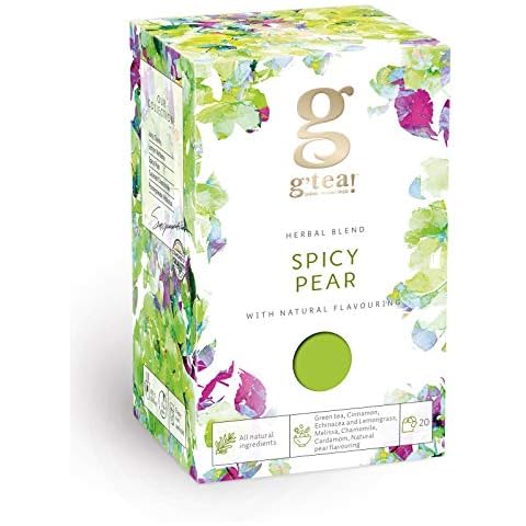 g'tea! Spicy Pear, Herbal Blend with Green Tea and Natural Flavouring, 20 Count, 1.75 g Cover