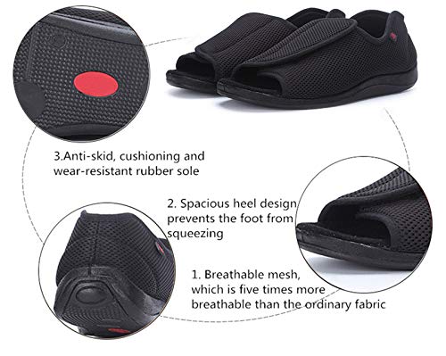 JIONS Women Men Adjustable Velco Extra Wide Shoes Swollen Feet Diabetic Edema Boots Slippers Indoor Outdoor Sandals Unisex Large Size 5-143